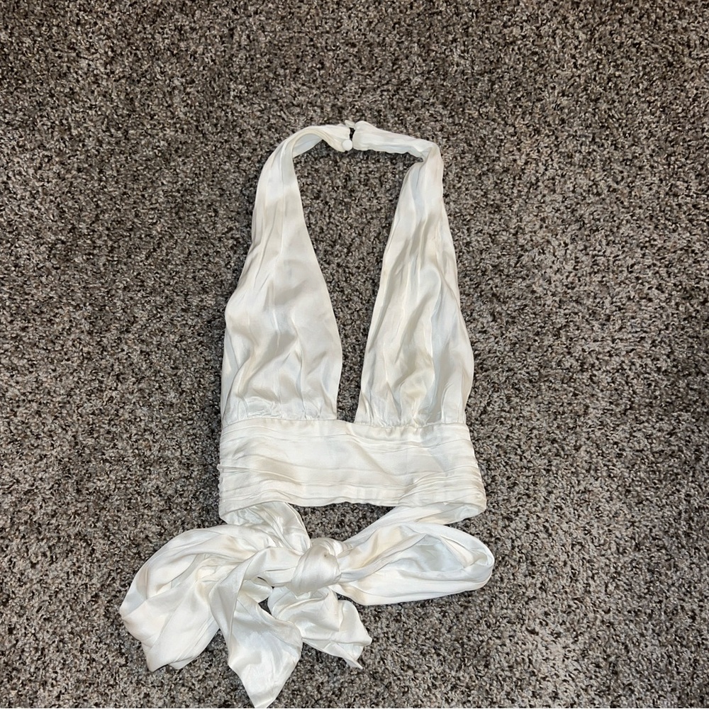 Zara Satin Halter Top
